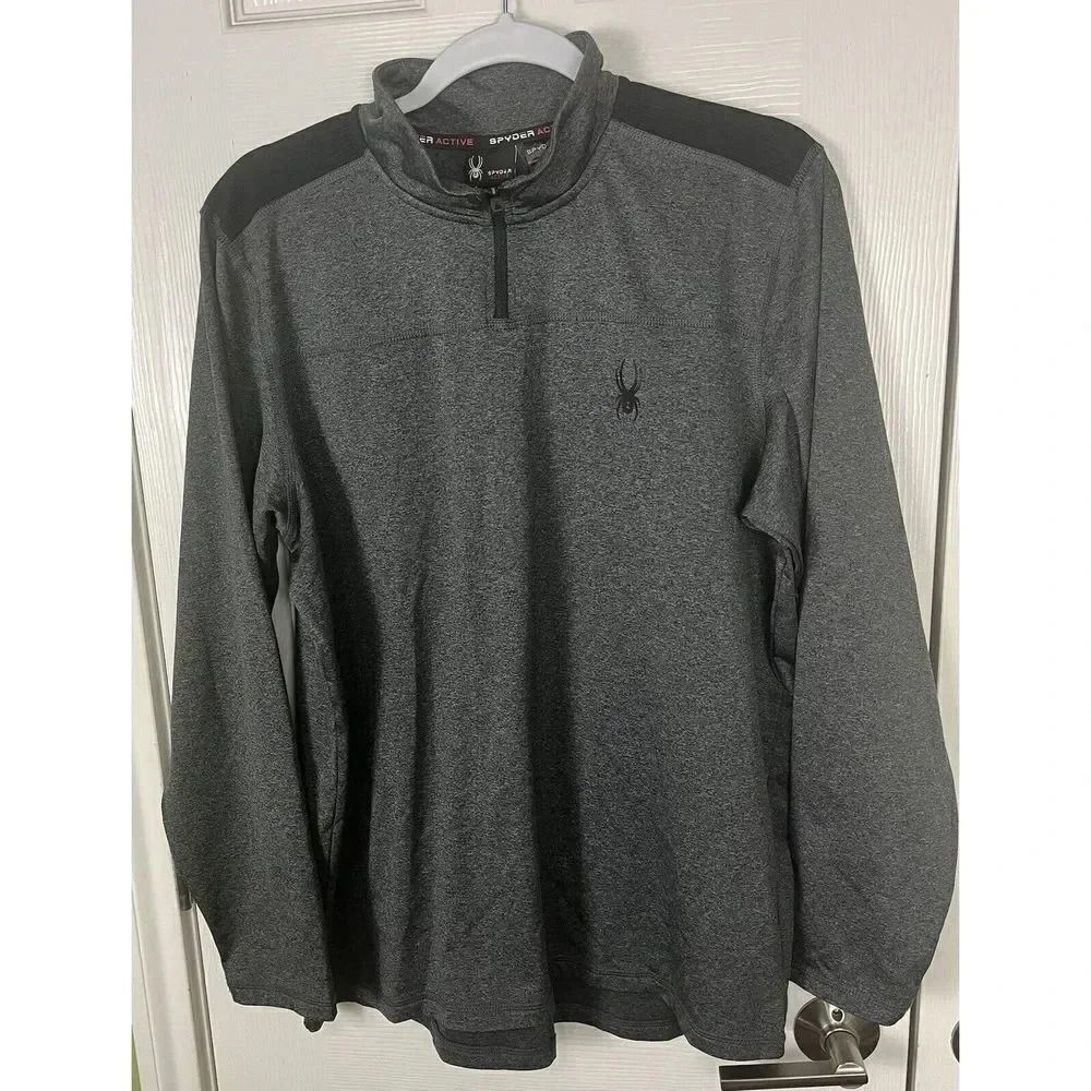 SPYDER Size MEDIUM  1/4 zip Sweatshirt‎ Stretch-Pullover gray NEW